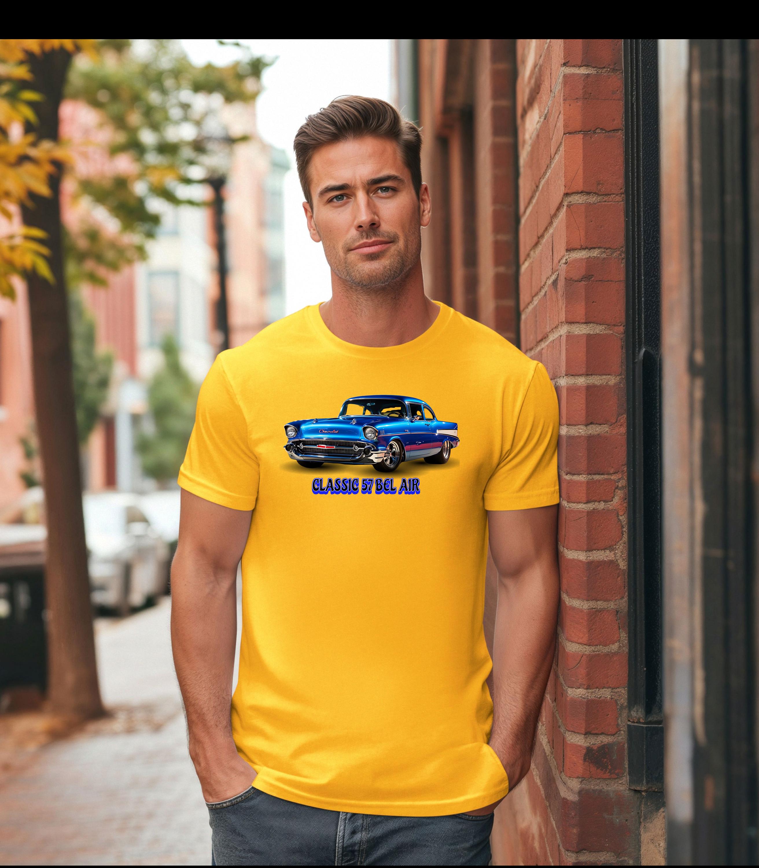 ヴィンテージ 57 シボレー ベルエア Tシャツ：レトロカー愛好家向けT