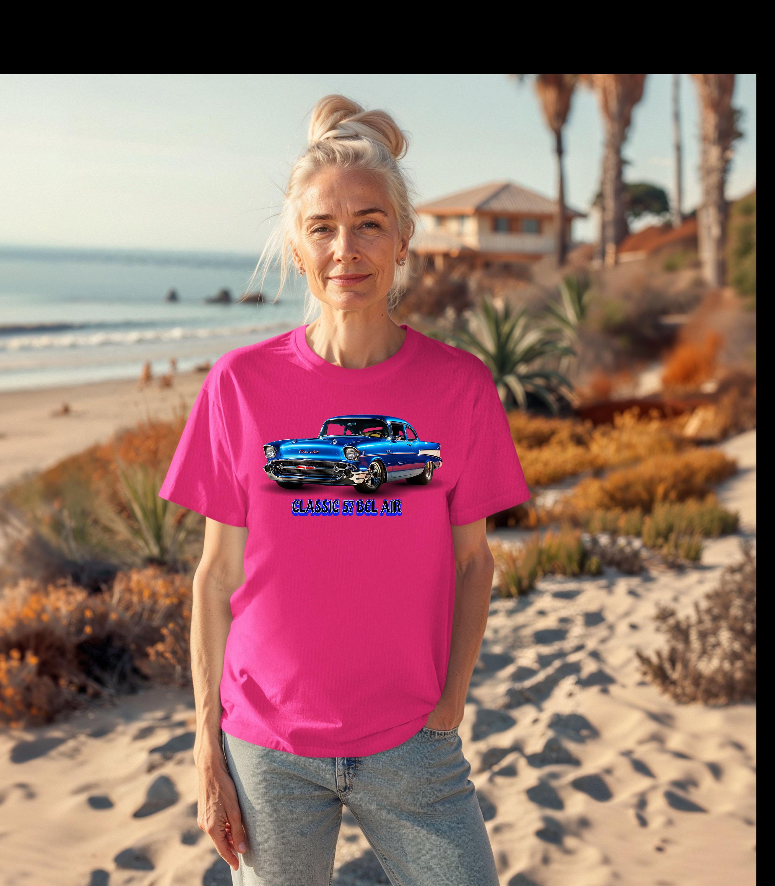 ヴィンテージ 57 シボレー ベルエア Tシャツ：レトロカー愛好家向けT