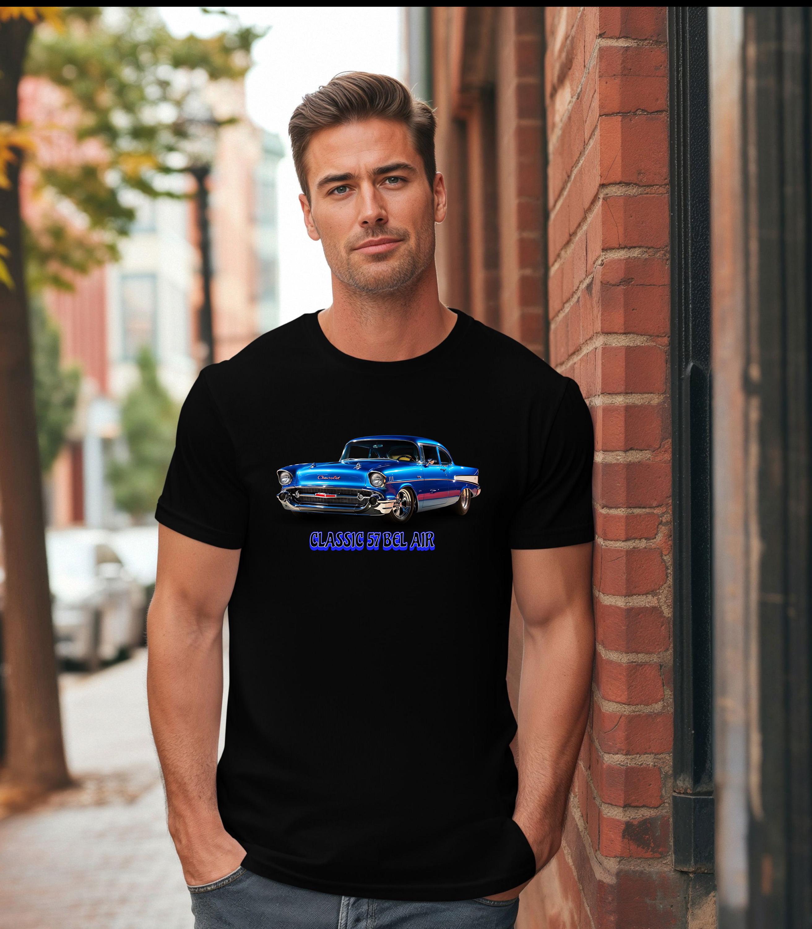 ヴィンテージ 57 シボレー ベルエア Tシャツ：レトロカー愛好家向けT
