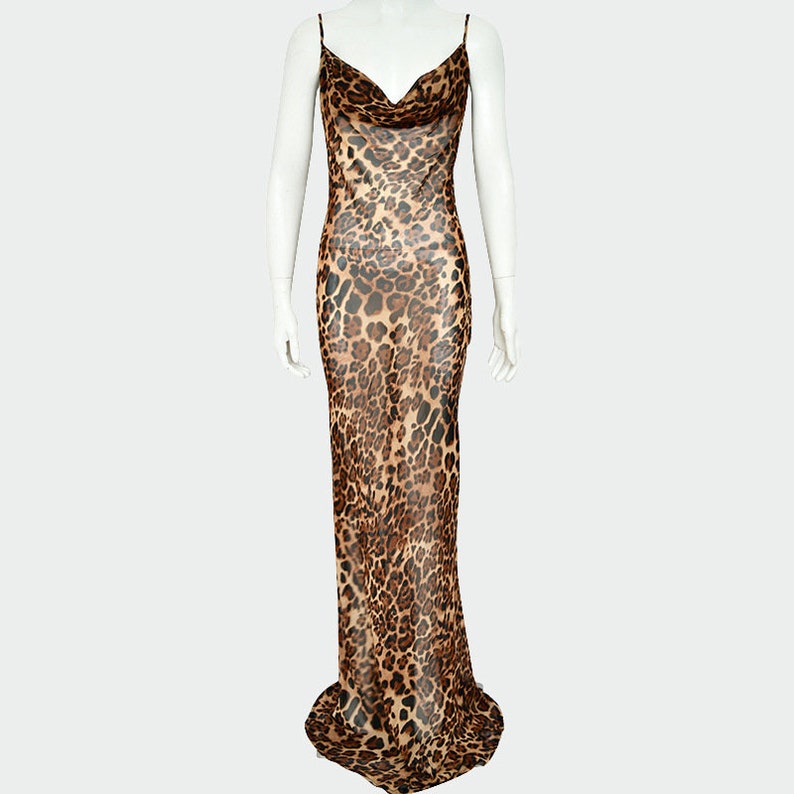 Robe mode femme dos nu imprimé léopard image 5