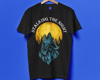 Wild Moonlight T-Shirt Design, Embrace the Spirit of the Wolf