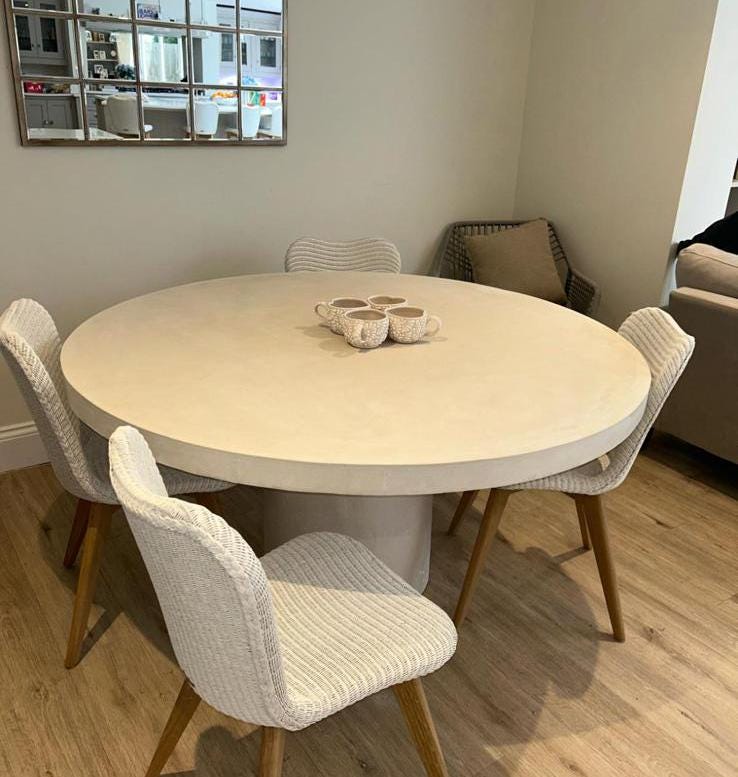 Solid Concrete Stone Round Dining Table - Etsy UK