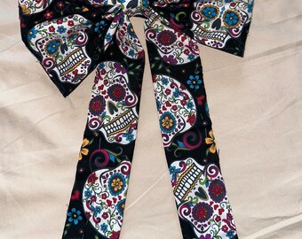 Mexican Skulls Inspired Bow - Black