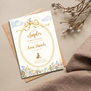 A New Chapter Begins Baby Shower, Storybook Baby Shower Invitation, Once Upon A Time Theme Invite, Editable Printable Baby Shower Digital