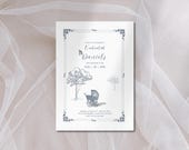 Vintage Blue Toile Baby Shower Invitation | Printable Editable Baby Invite | Canva Template | Elegant French-Inspired Baby Shower Card