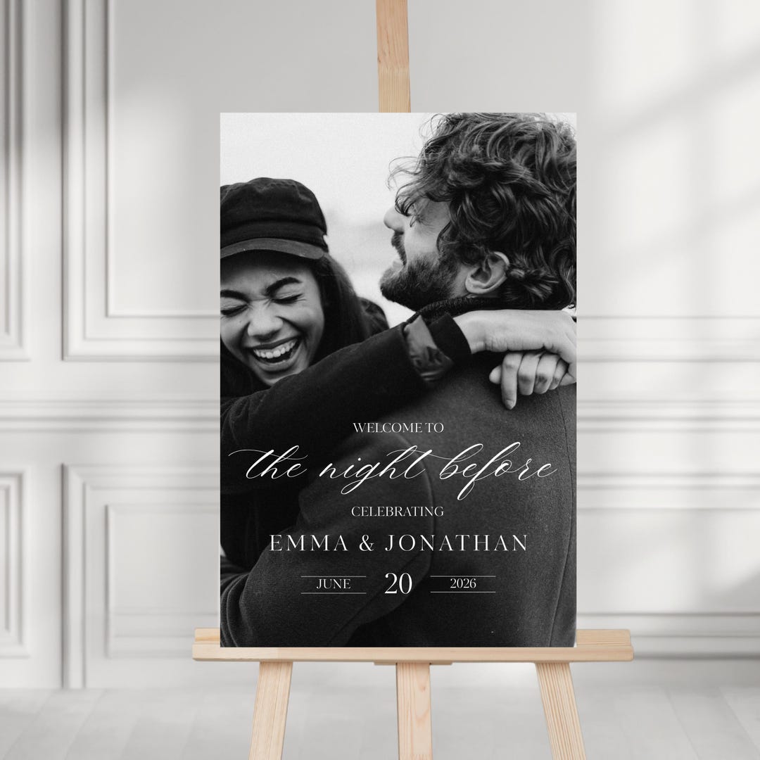 Editable the Night Before Rehearsal Dinner Welcome Sign, Canva Template ...