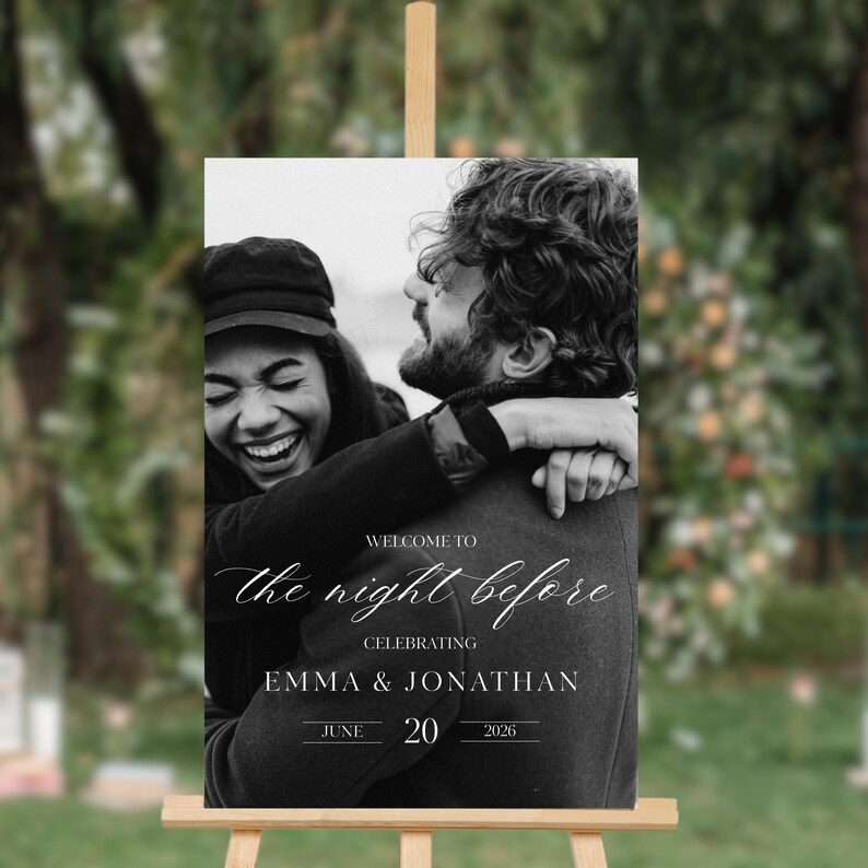 Editable the Night Before Rehearsal Dinner Welcome Sign, Canva Template ...