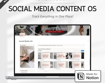 Social Media OS Notion Dashboard Template | Content Creation Planner | Influencer Operating System, Brand Building