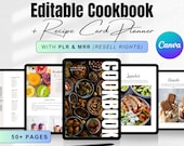 Editable Cookbook Template & DIY Recipe Card Planner | Canva Recipe Book Template,  Customizable Recipe Template, Editable Kitchen Cookbook