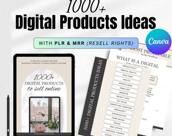 1000 idées de produits numériques eBook Revenu passif DPP MRR fait pour vous Aimant pour prospects, croissance du courrier électronique, utilisation commerciale, toile, droits de marque privée