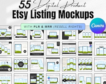 55 Digital Mockups PLR MRR Master Resell Rights | plr Digital Products done for you | Plr Etsy Listing Mockups | dfy | Private Label Rights