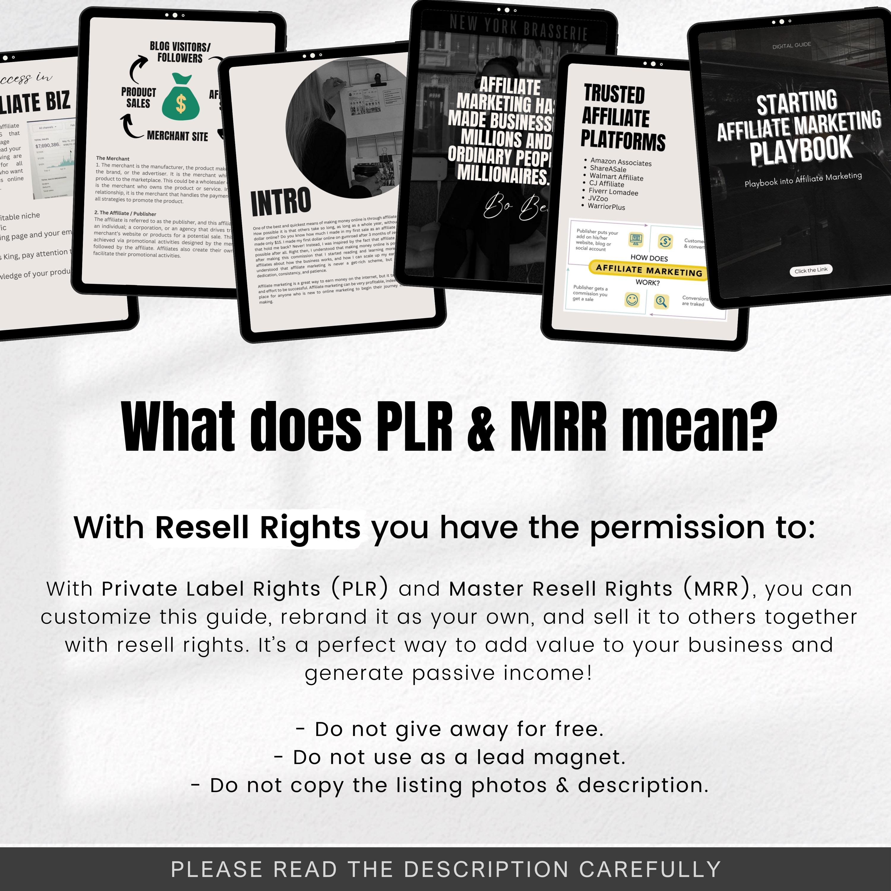 Guide to Affiliate Marketing Ebook, Affiliate Playbook MRR PLR Resell ...