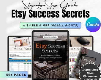 PLR MRR Etsy Success Guide | Etsy Marketing, Plr Etsy Shop Planner with Resell Rights, Etsy Seller Success Bundle, Done-for-You Etsy Success
