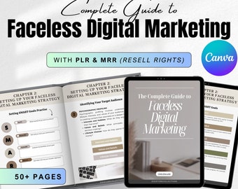 Komplett guide till ansiktslös digital marknadsföring PLR & MRR | DFY Digital produkt, passiv inkomst, affärsguide, återförsälj innehållsskapande e-bok