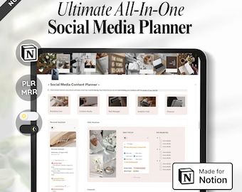 Ultimate Social Media Content Manager Notion Dashboard Template, Online SMM Strategy Hub, Content Creation Planner Creators Posting Schedule