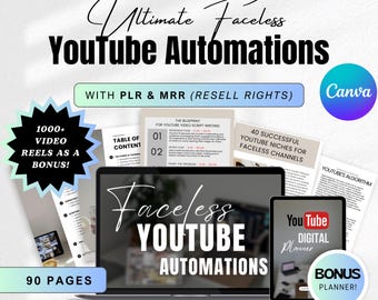 Faceless YouTube Automations Guide | Master Resell Rights & Private Label Rights Resell DFY Digital Products, Social Media Marketing eBook
