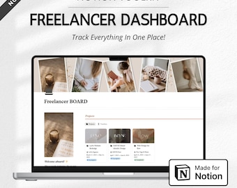 Freelancer Notion Template | Dashboard for Service | Project Management System, CRM Client Tracker, Freelance Workspace