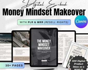 Money Mindset Makeover E-book, dfy Guida digitale modificabile con PLR MRR per il benessere finanziario aziendale Reddito passivo, diritti di etichetta privata
