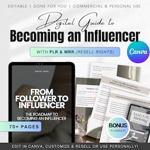 How To Become An Influencer, Step-By-Step Guide To Becoming An Influencer, Canva eBook Editable Template, Private Label Master Resell Rights