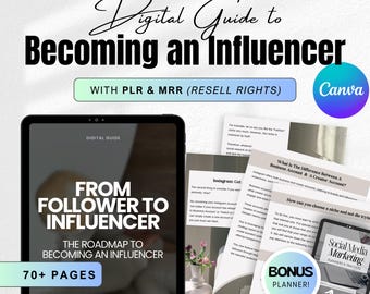 How To Become An Influencer, Step-By-Step Guide To Becoming An Influencer, Canva eBook Editable Template, Private Label Master Resell Rights