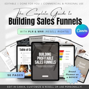 Ultimate Guide to Building Profitable Sales Funnels for Beginners Digital eBook MRR PLR Resell Rights DFY Product for Passive Income, Canva