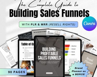 Ultimate Guide to Building Profitable Sales Funnels for Beginners Digital eBook MRR PLR Resell Rights DFY Product for Passive Income, Canva