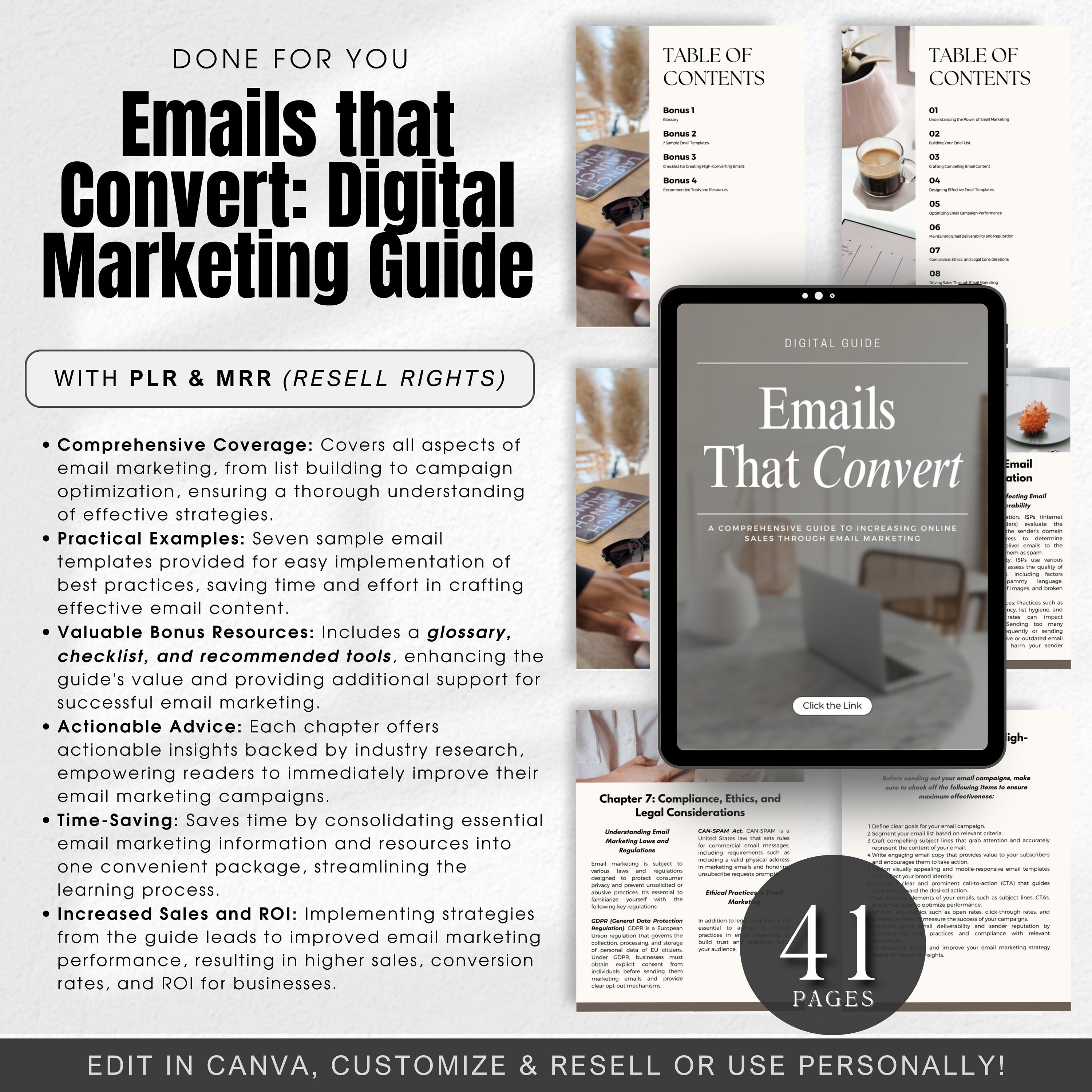 Emails That Convert Digital Product Email Marketing Guide With PLR MRR ...