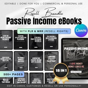 18 Ultimate Passive Income E-Books Master Resell Rights, Done For You Faceless Digital Products Bundle Resell As Your Own plr mrr DFY Guides