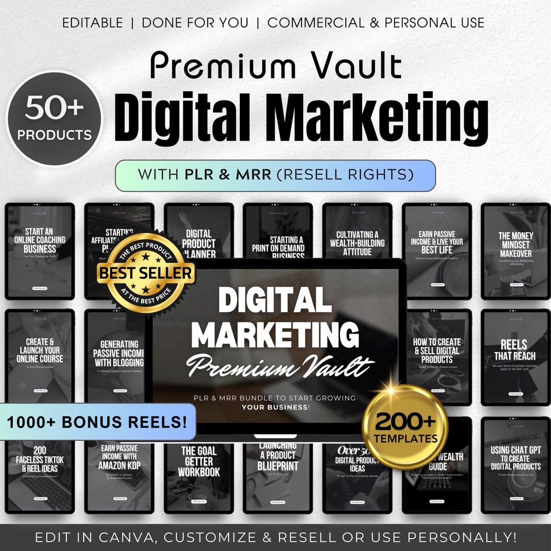 Premium Ultimate Faceless Digital Marketing Bundle MRR PLR Resell ...
