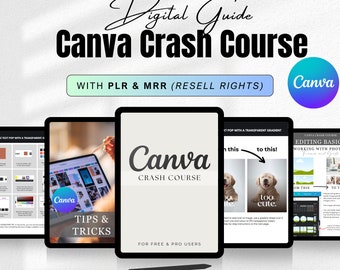 Canva Crash Course | How to Guide with Master Resell Rights MRR and Private Label Rights PLR, done for you dfy digital product, resell right