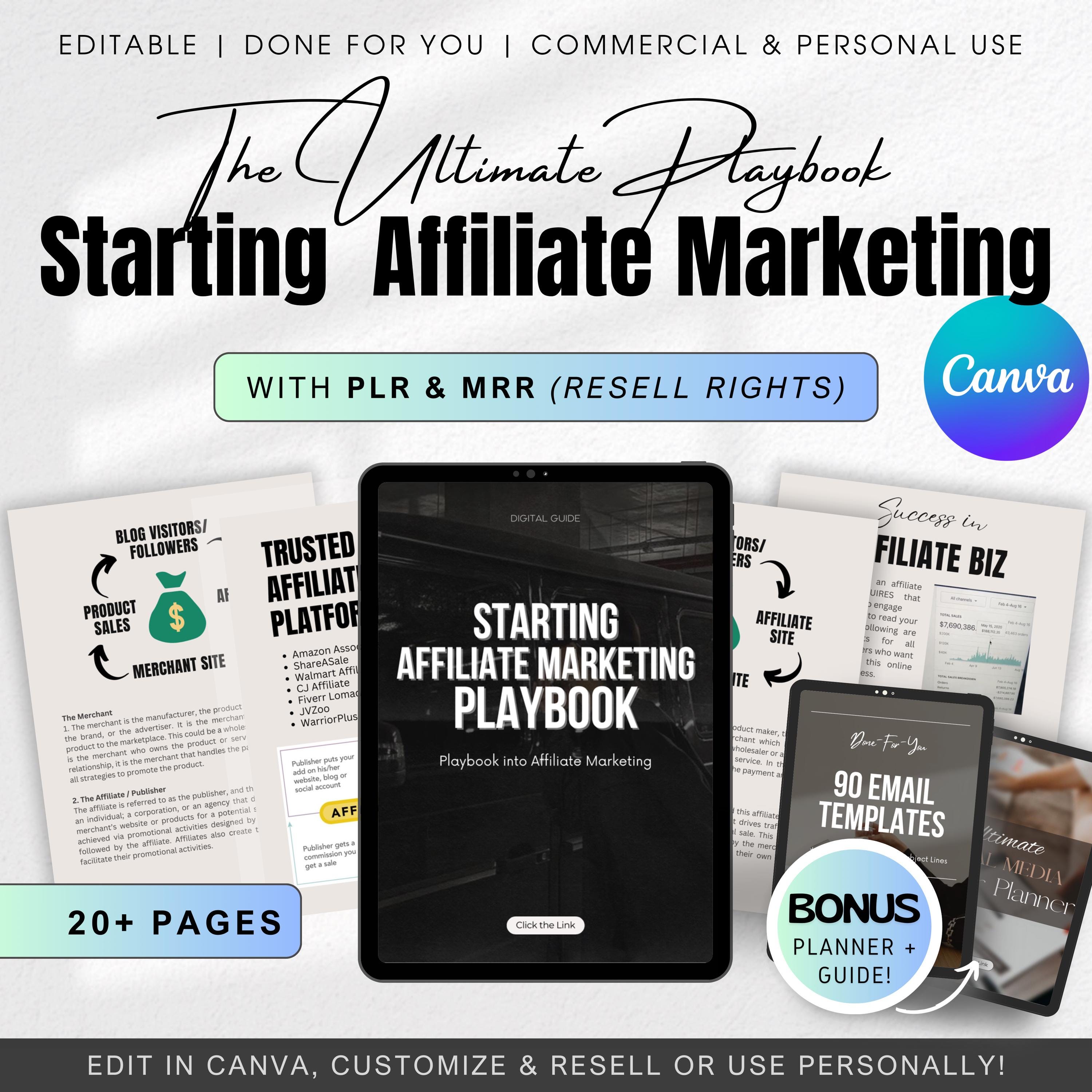 Guide to Affiliate Marketing Ebook, Affiliate Playbook MRR PLR Resell ...
