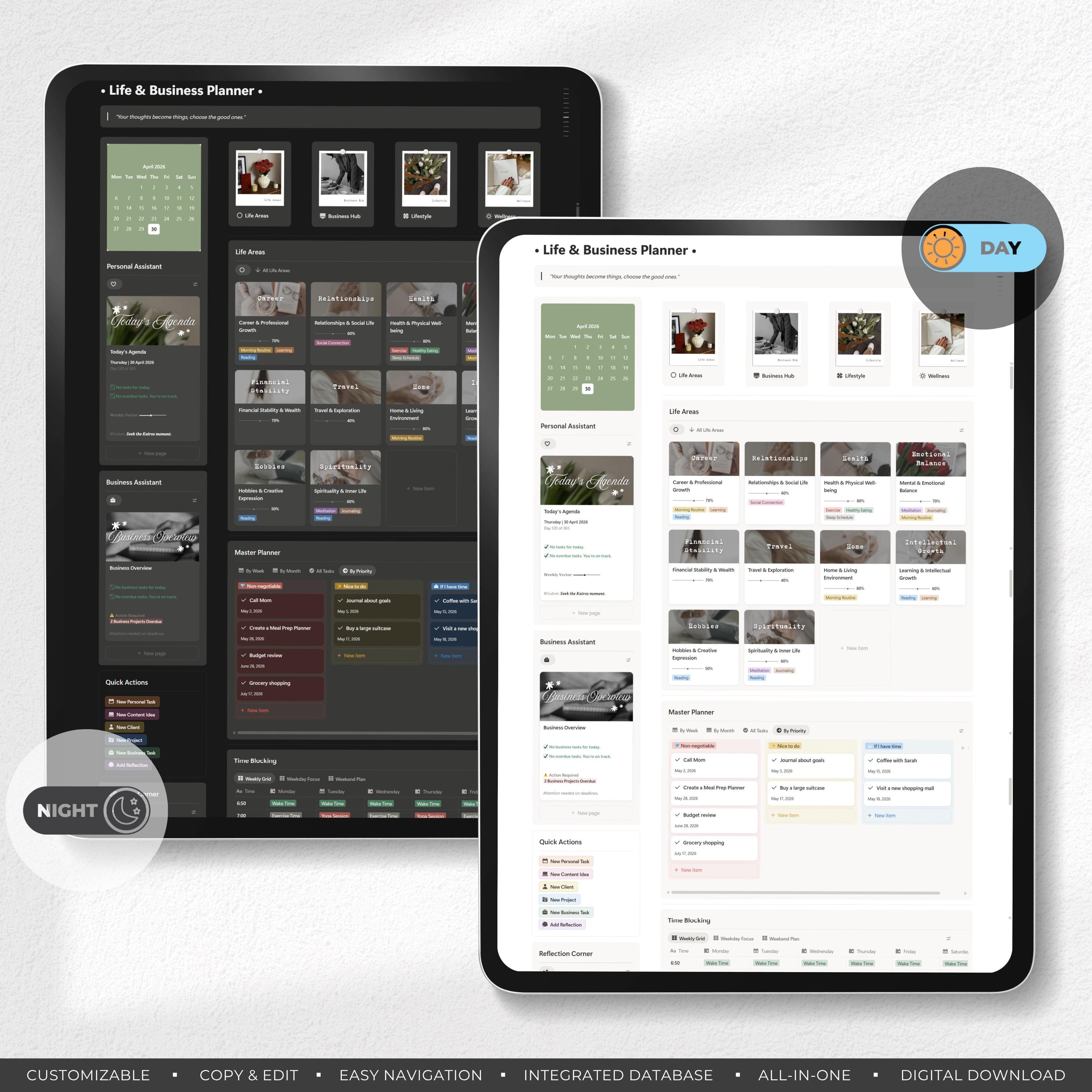 Ultimate Life & Business Notion Planner Template – All-in-one System ...