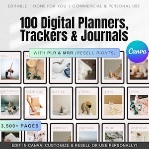3,500+ Editable Canva Templates with Master Resell Rights | PLR MRR Planner Bundle | Digital Planner | Plr Digital Products | Resell Planner