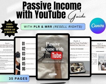 Passive Income with YouTube Guide | Master Resell Rights & Private Label Rights Resell DFY Digital Products, Social Media Marketing eBook