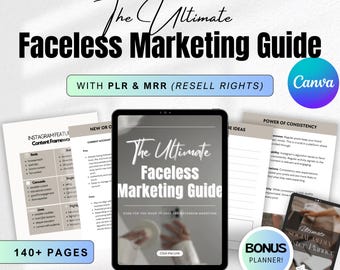 Guía definitiva de marketing digital sin rostro: PLR y MRR/DFY, producto digital, ingresos pasivos, guía empresarial, libro electrónico sobre redes sociales sin rostro