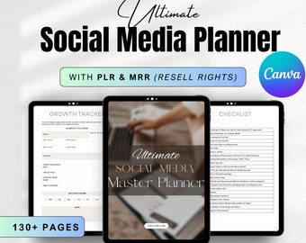 Ultimativer Social Media Master Planner PLR MRR, Social Media Canva Templates, Digitales Marketing, Erstellung von Inhalten, DFY Social Media Strategie