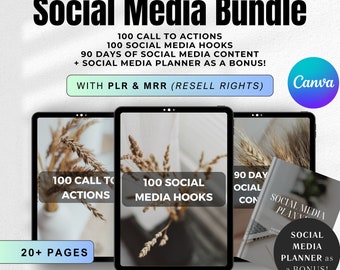 MRR Social Media Guide Bundle | Digital Product Master Resell Rights, Digital Marketing PLR Template Passive income Ebook Instagram guide