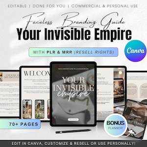 Your Invisible Empire, Faceless Brand Building Guide, Resell Branding eBook mrr plr Done For You, Master Resell Rights dfy Digital Product