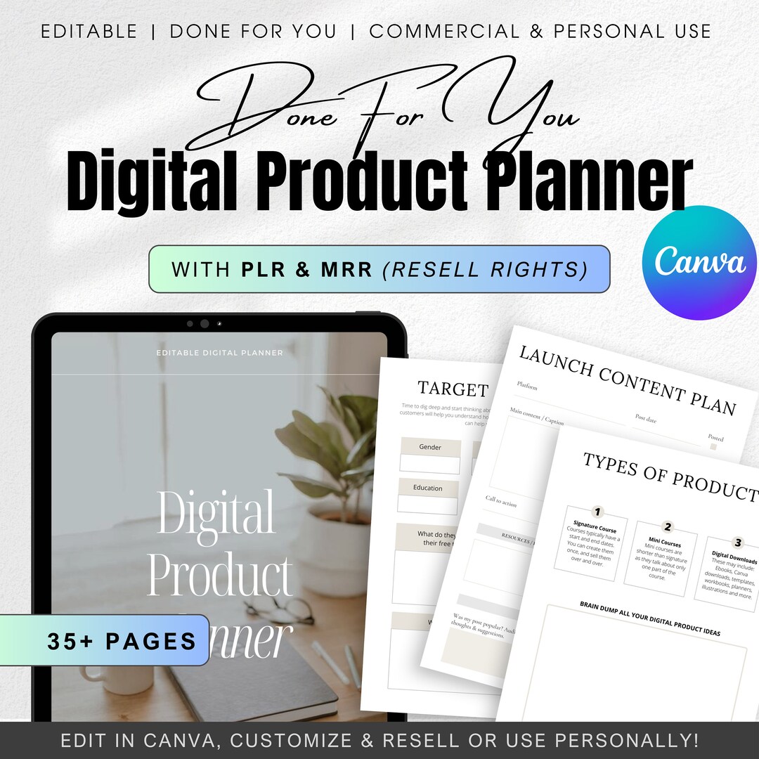 Digital Product Planner (master Resell Rights MRR and Private Label ...