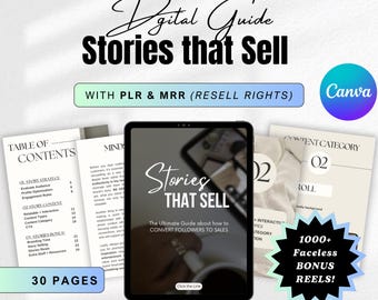 売れるストーリーガイド MRR PLR ソーシャルメディア デジタルマーケティング DFY Canva 電子書籍 Instagram コンテンツ戦略のアイデア、プロフィールの最適化