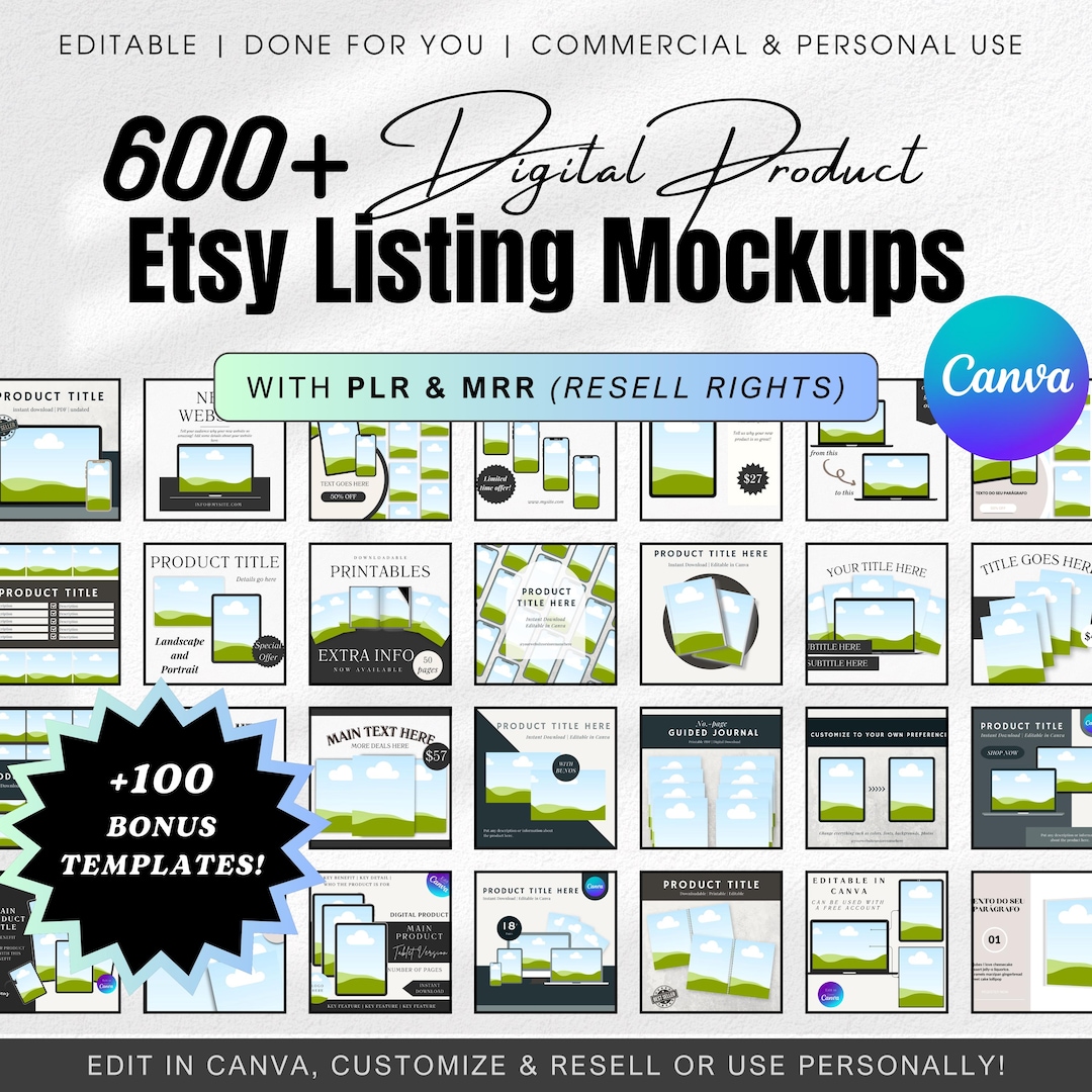 Digital Product Listing Mockups PLR MRR Master Resell Rights, Plr Dfy ...