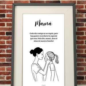 Downloadable Mother&#39;s Day Print - Mother and Daughter Drawing with a Beautiful Message | Special Gift for Mom | Mother&#39;s Day | Mother-Daughter Moment
