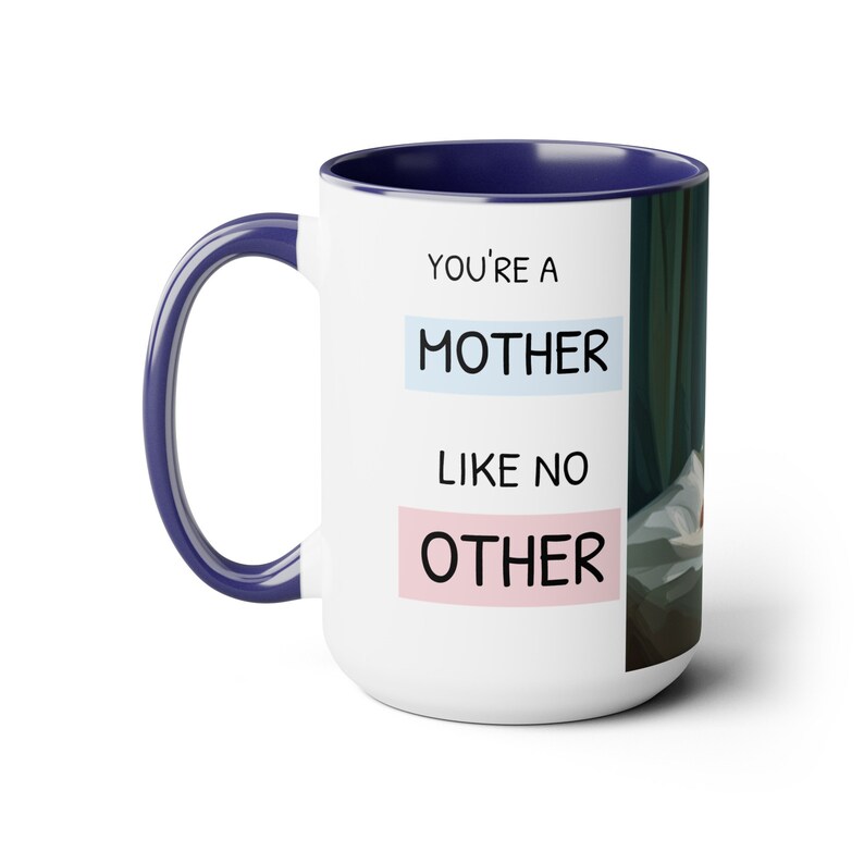 Youre A Mother like No Other & Colored HANDLE MOTHERHOOD MUG, Two Tone Cool Mom Cup for Mothers Day Presents zdjęcie 3