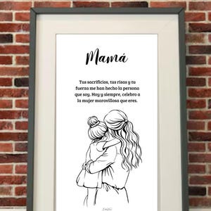 Downloadable Mother&#39;s Day Print - Mother and Daughter Drawing with a Beautiful Message | Heartfelt Message for Mom | Mother&#39;s Day Gift with a Beautiful Quote