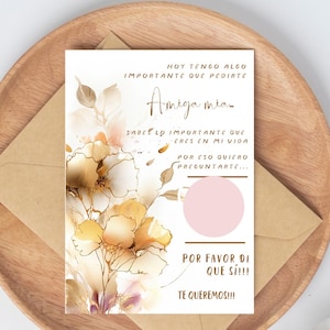 Lot de 4 cartes à gratter avec message caché – Veux-tu être ma demoiselle d’honneur ? invitation de mariage de demoiselle d'honneur