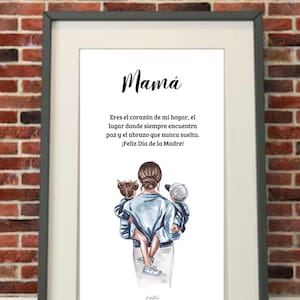 Downloadable Mother&#39;s Day Print - Mother and Daughter Drawing with a Beautiful Message | Daughter&#39;s Gift to Mom | Heartfelt Message | Mother and Daughter Illustration.