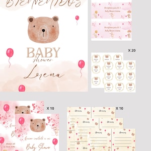 Pack de décoration pour baby shower : 51 articles de papeterie élégants et personnalisés