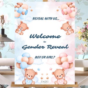 Pack de décorations de fête pour révéler le sexe du bébé – Ensemble de 89 pièces avec papeterie élégante