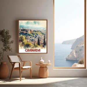 Stampa acquerello melograno - Poster decorativo formato A4 o A3 | Illustrazione della città| decorazione murale
