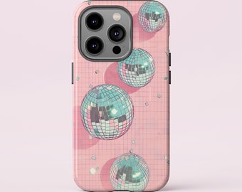 Pink Disco Ball Phone Case: Dual Layer Protection